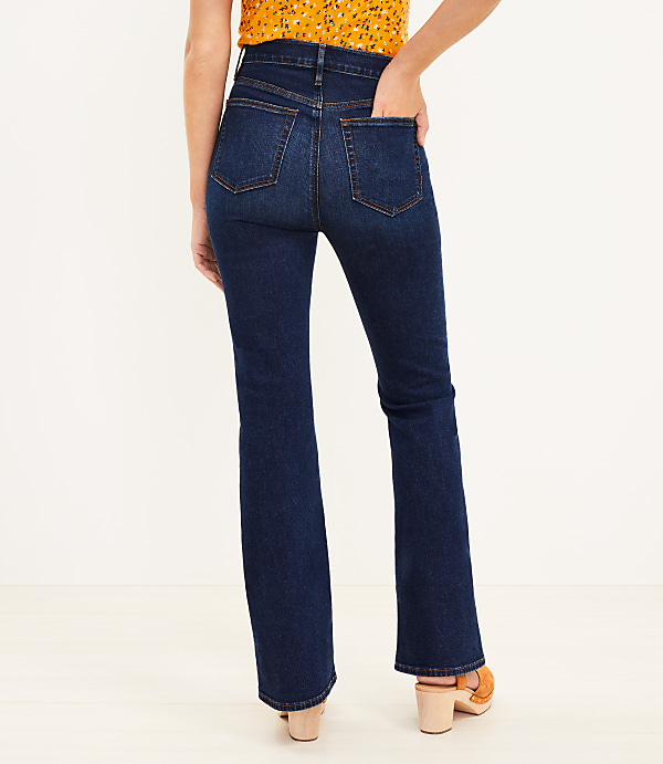 High Rise Slim Flare Jeans in Rich Dark Indigo Wash