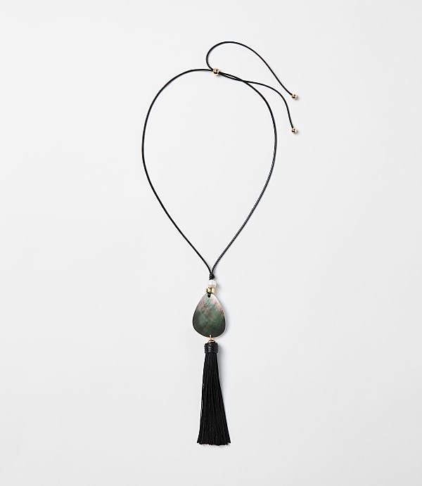 Tassel Pull Tie Statement Necklace