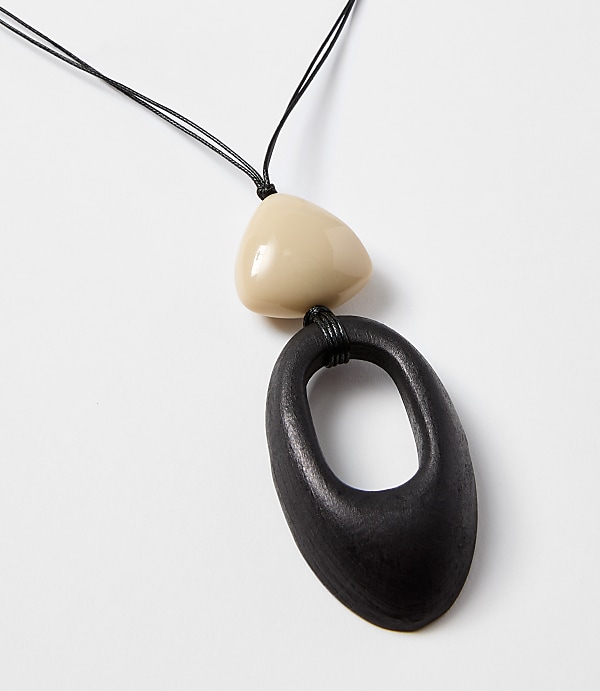Double Pendant Cord Necklace