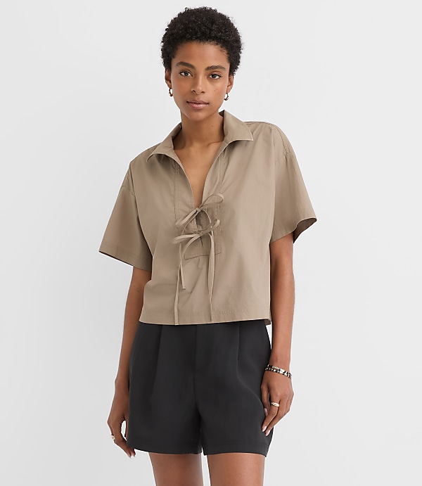 Poplin Bow Shirt