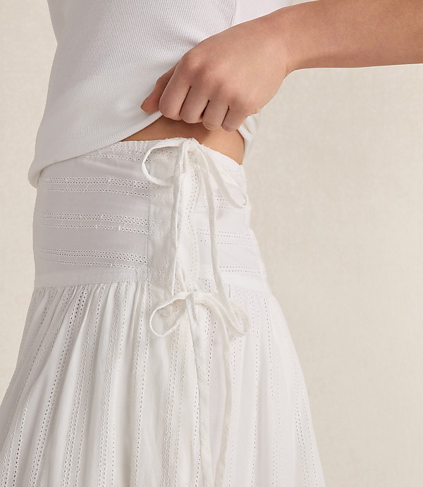 Haven Well Within Organic Cotton Eyelet Drop Waist Skirt