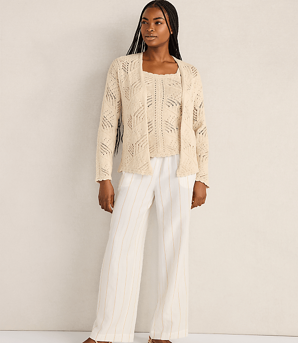 Haven Well Within Organic Cotton Pointelle Stitch Cardigan