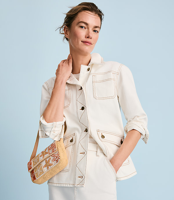 Topstitched Twill Chore Jacket