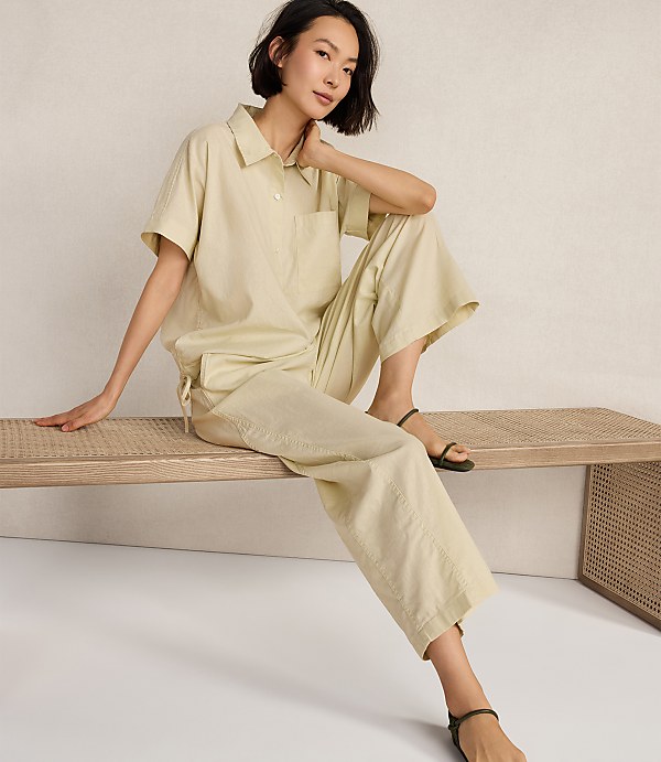 Haven Well Within Organic Cotton Linen Barrel Leg Pants