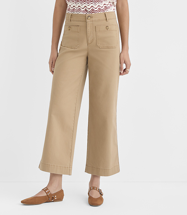 Tall Palmer Wide Leg Crop Pants in Twill