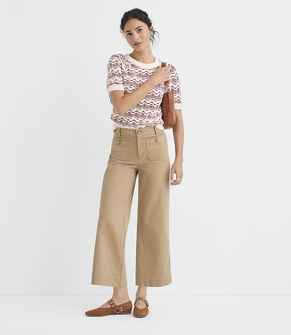 Tall Palmer Wide Leg Crop Pants in Twill