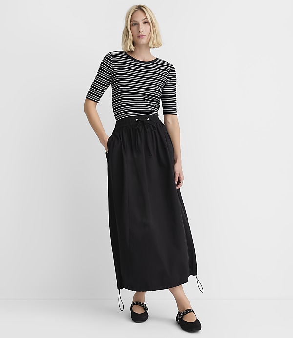Petite Parachute Midi Skirt