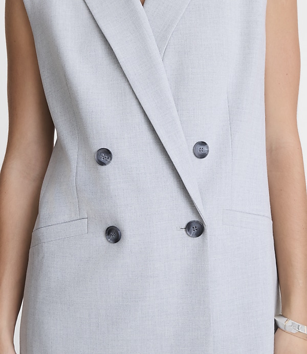 Petite LOFT Versa Seasonless Stretch Sleeveless Blazer in Heather
