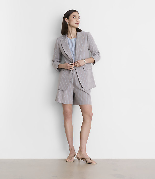 Petite LOFT Versa Seasonless Stretch Tailored Blazer in Stripe