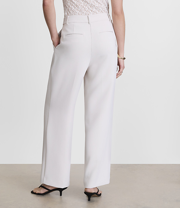 Petite LOFT Versa Crepe Drape Pleated Relaxed Straight Pants