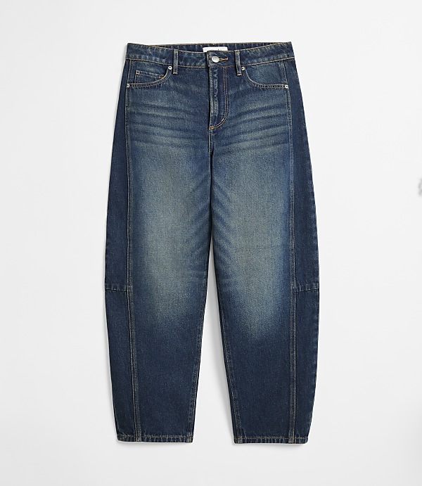 Rivete Petite Curvy Seamed High Rise Horseshoe Jeans in Lune Wash