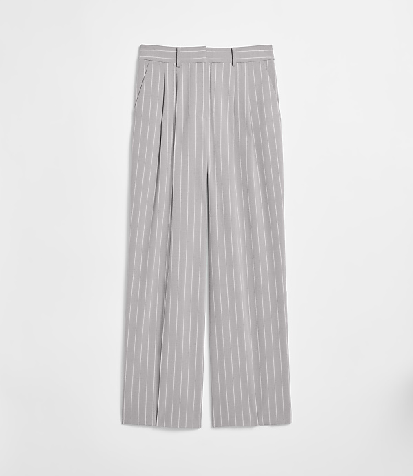 Petite LOFT Versa Seasonless Stretch Double Pleat Relaxed Straight Pants in Stripe