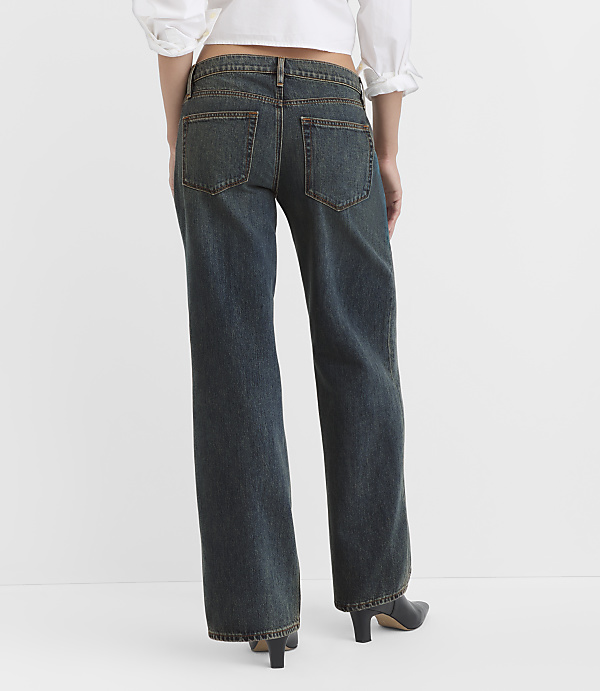 Rivete Petite Curvy Low Rise Wide Leg Jeans in Lune Wash