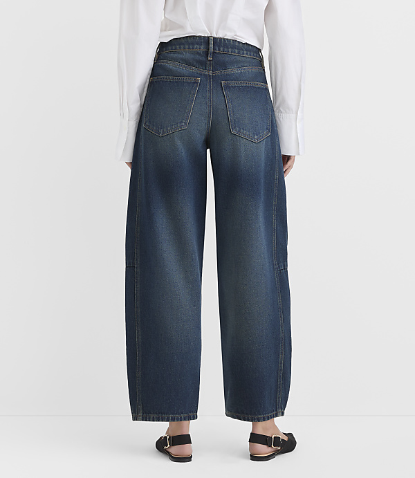 Rivete Petite Curvy Seamed High Rise Horseshoe Jeans in Lune Wash