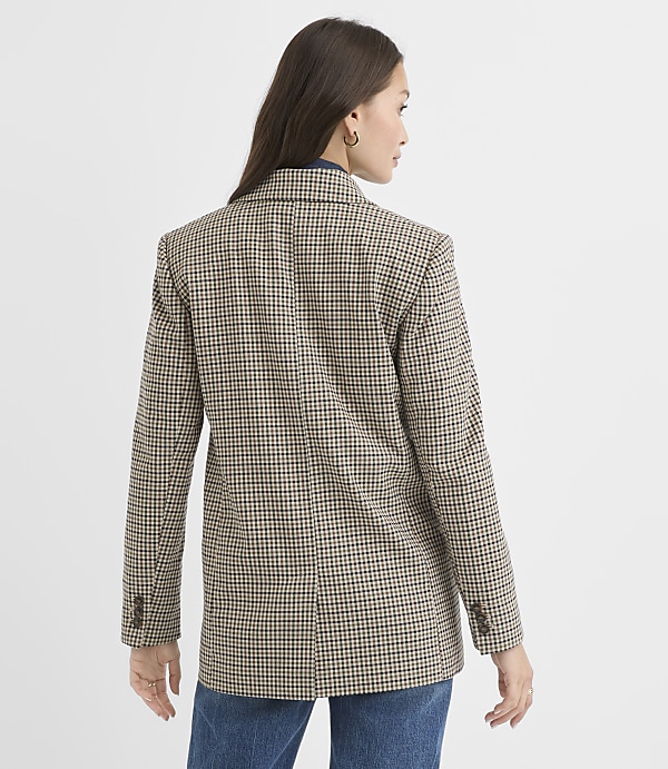 Petite Plaid Oversized Blazer