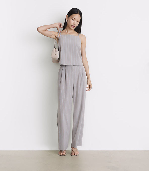Petite LOFT Versa Seasonless Stretch Square Neck Top in Stripe