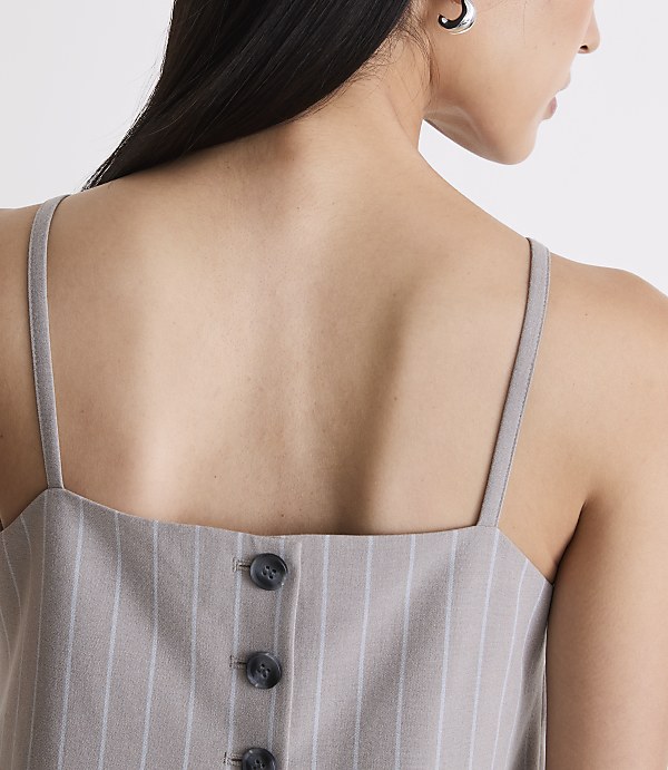 Petite LOFT Versa Seasonless Stretch Square Neck Top in Stripe
