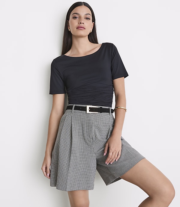 Petite LOFT Versa 360 Knit Ruched Top