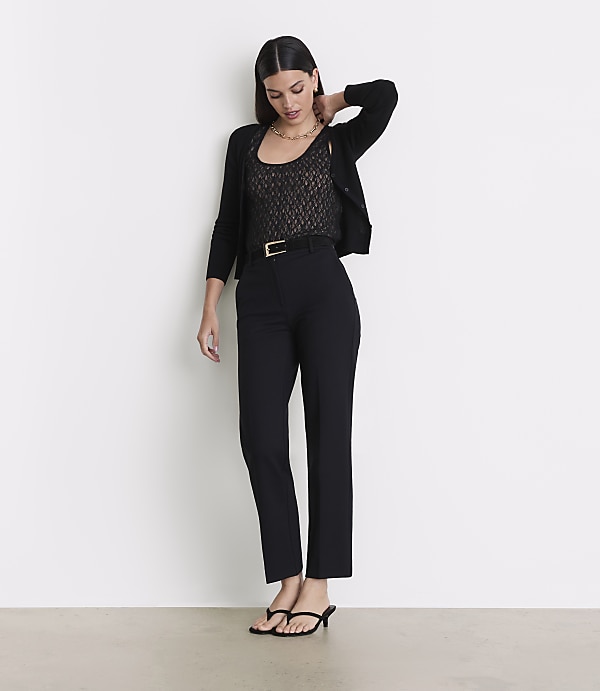 Petite LOFT Versa Ponte Deluxe Slim Straight Pants