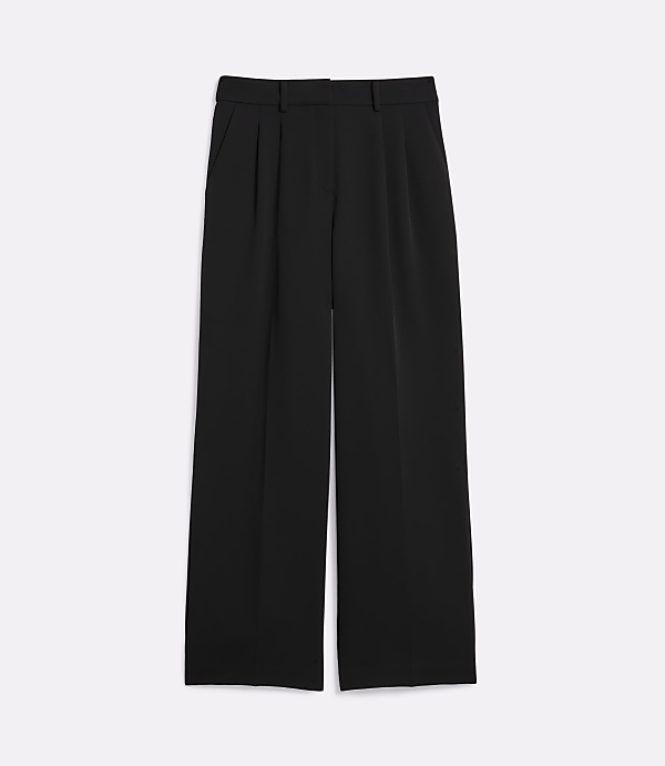 Petite LOFT Versa Crepe Drape Pleated Relaxed Straight Pants