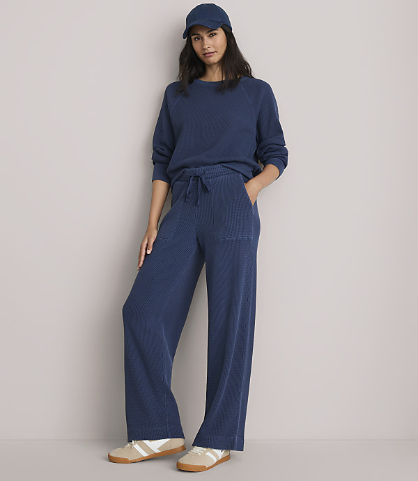 Petite Lou & Grey Garment Dyed Waffle Wide Leg Pants