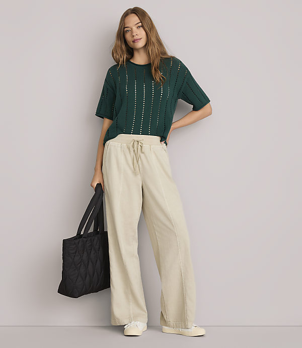 Petite Lou & Grey Softened Denim Wide Leg Pants