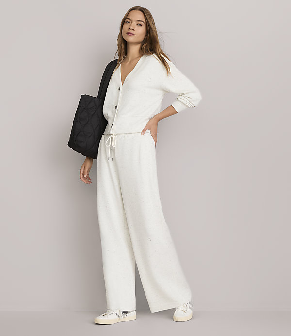 Petite Lou & Grey Flecked Scubasoft Wide Leg Pants
