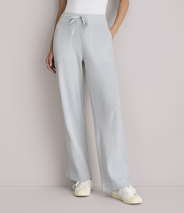 Petite Lou & Grey Garment Dyed Waffle Wide Leg Pants