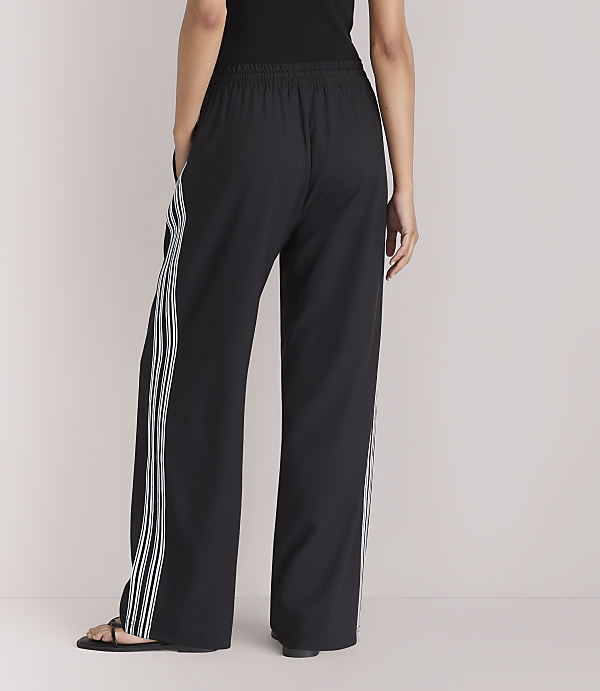 Petite Lou & Grey Side Stripe Wanderweave Straight Leg Pants