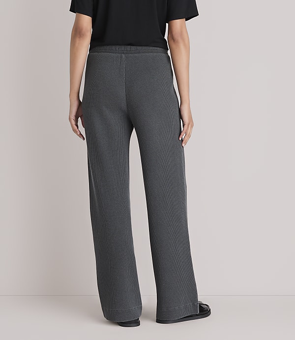 Petite Lou & Grey Garment Dyed Waffle Wide Leg Pants