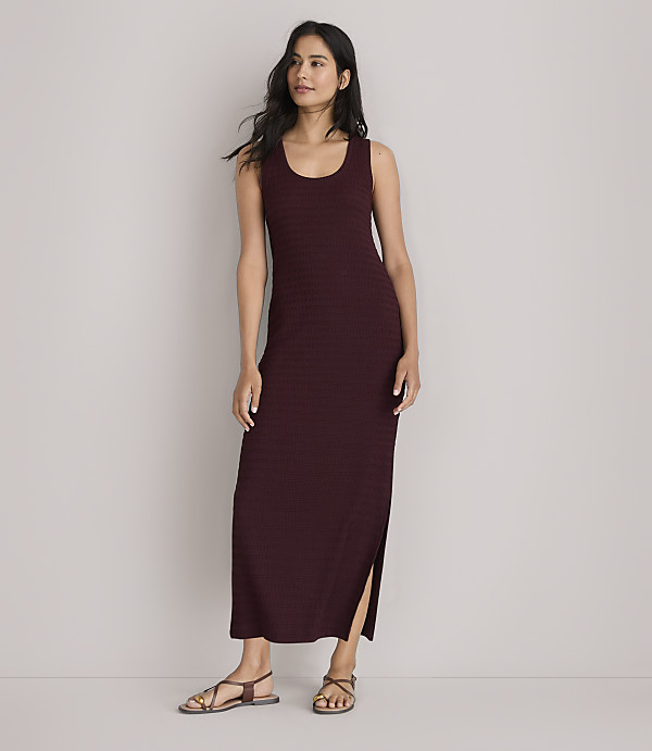 Petite Lou & Grey Crinkle Stripe Scoop Neck Midi Dress