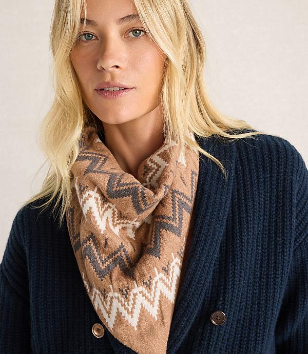 Haven Well Within Cotton Blend Fair Isle Triangle Scarf