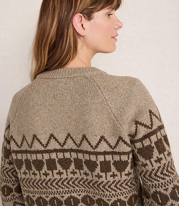 Haven Well Within Organic Cotton Blend Fair Isle Curved Hem Cardigan