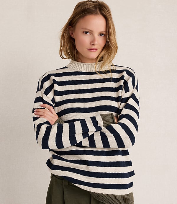 Haven Well Within Organic Cotton Heritage Striped Roll Neck Sweater
