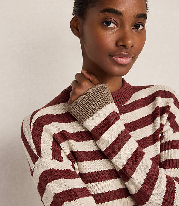 Haven Well Within Organic Cotton Heritage Striped Roll Neck Sweater