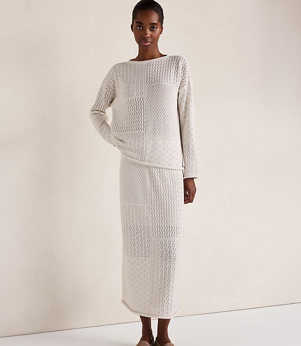 Haven Well Within Organic Cotton Mixed Stitch Roll Neck Sweater