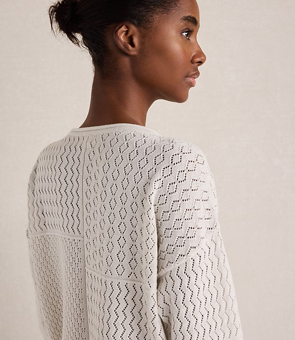 Haven Well Within Organic Cotton Mixed Stitch Roll Neck Sweater