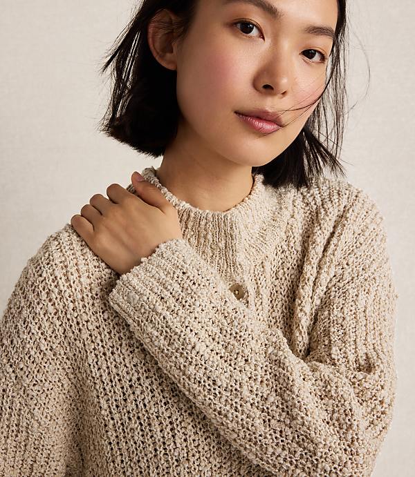 Haven Well Within Cotton Boucle Shaker Stitch Cardigan