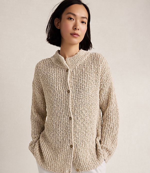 Haven Well Within Cotton Boucle Shaker Stitch Cardigan