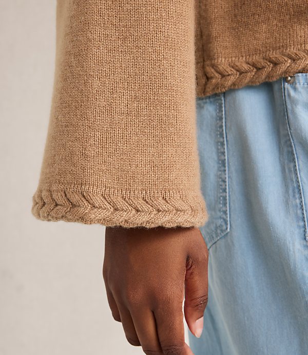 Haven Well Within Cashmere Cable Trim Crewneck Sweater