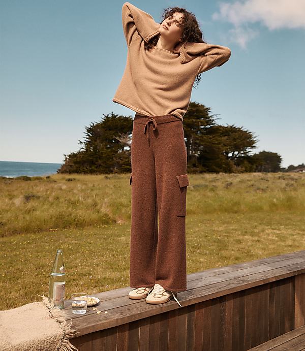 Haven Well Within Cashmere Cable Trim Crewneck Sweater