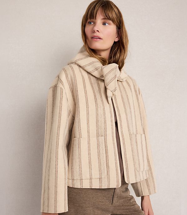 Haven Well Within Wool Blend Midi Coat with Removable Scarf