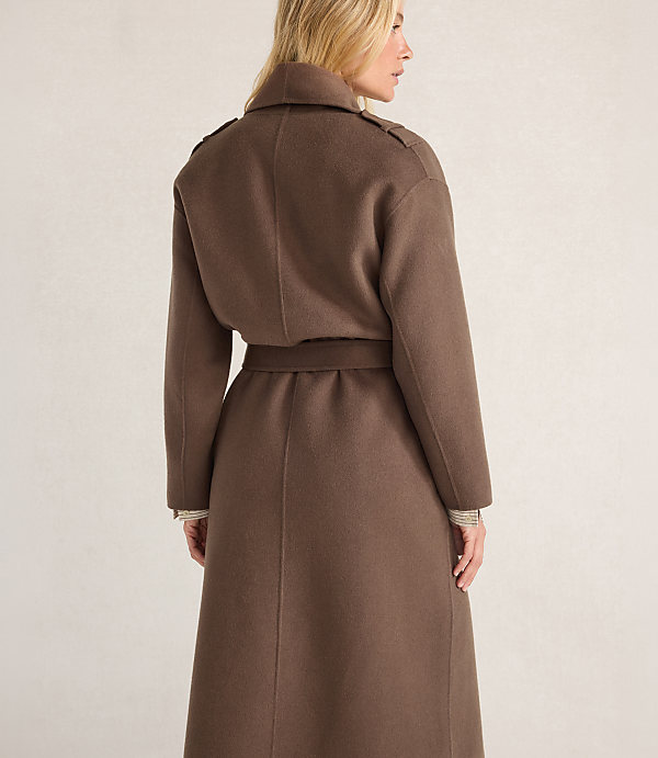 Haven Well Within Wool Blend Midi Coat with Removable Scarf
