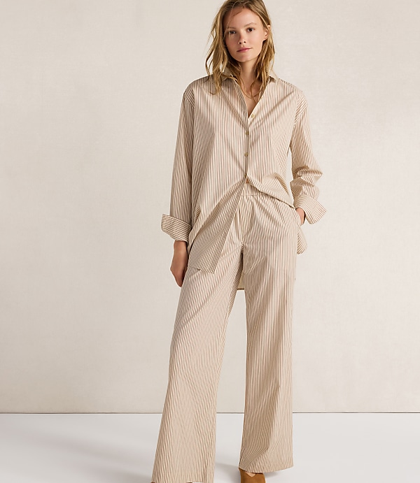 Haven Well Within The Longer Length Daily Shirt in Organic Cotton Poplin Baton Stripe