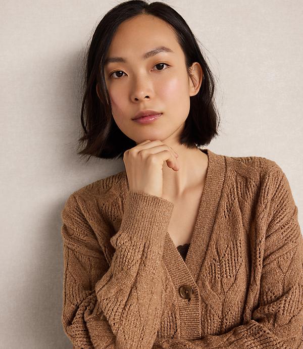 Haven Well Within Organic Cotton Blend Cableknit Cardigan