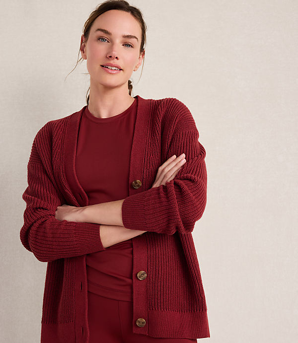 Haven Well Within Organic Cotton Shaker Stitch Cardigan