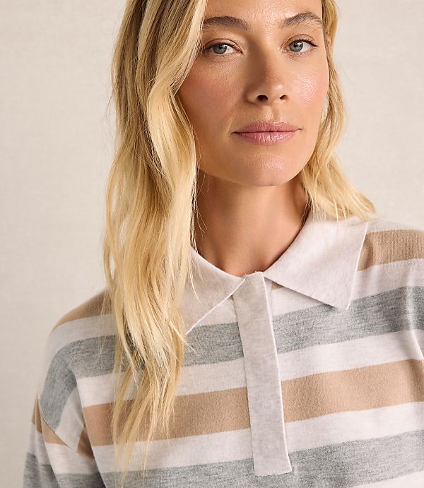 Haven Well Within Johnny Collar Striped Rugby Top