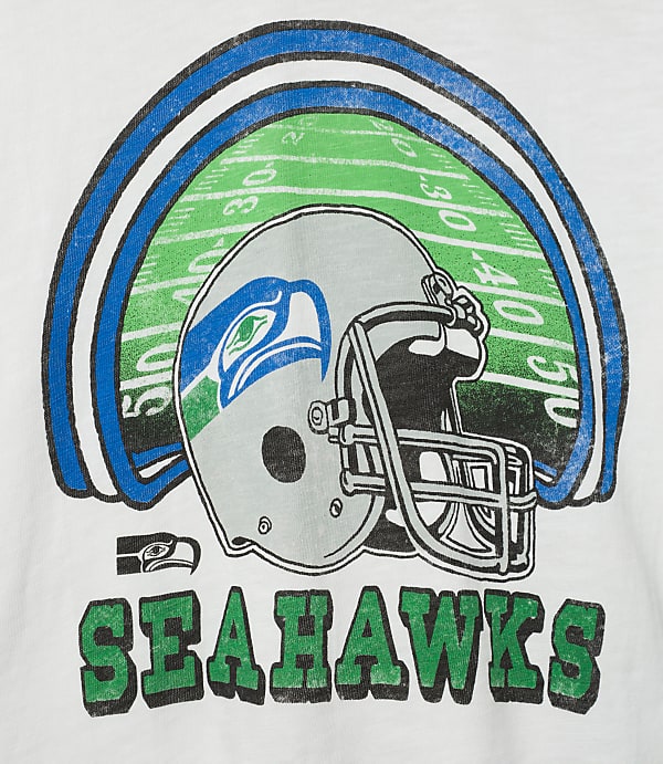 Junk Food Seattle Seahawks Game Time Mock Neck Crop Tee