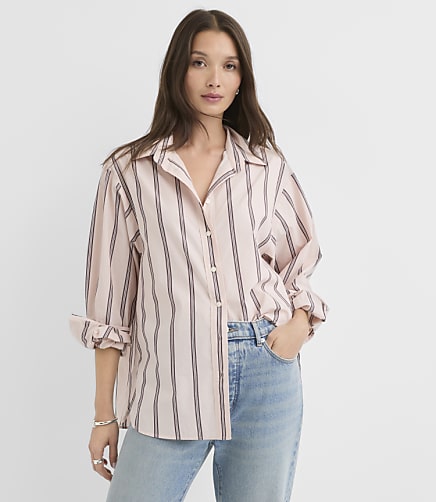 Striped Poplin Everyday Oversized Shirt