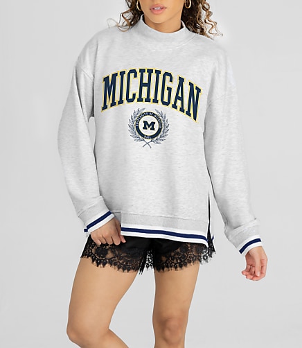 Gameday Couture Michigan Wolverines Rally Point Funnel Neck Sweatshirt